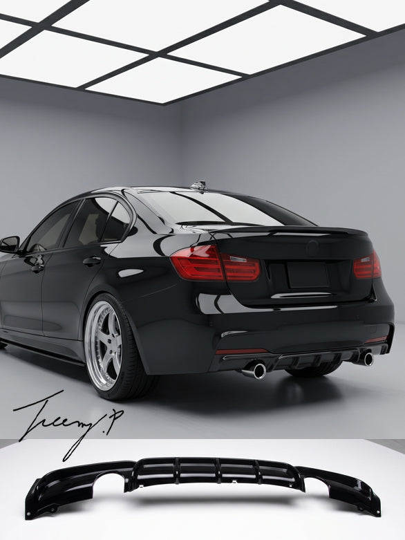 gloss black performance rear bumper diffuser for BMW 3 Series F30 F35 2012 to 2018
