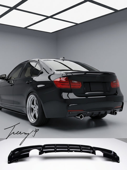 gloss black performance rear bumper diffuser for BMW 3 Series F30 F35 2012 to 2018
