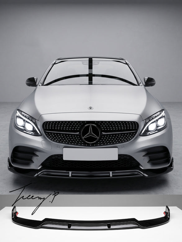 Mercedes C Class W206 AMG gloss black front lip splitter spoiler
