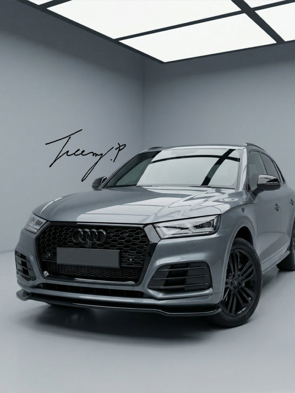 Audi Q5 S Line MK2 2017 to 2020 high gloss black front splitter
