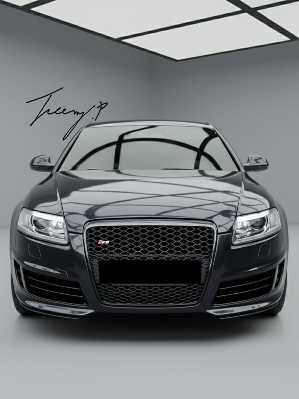 Audi A6 C6 RS6 style gloss black honeycomb front grille
