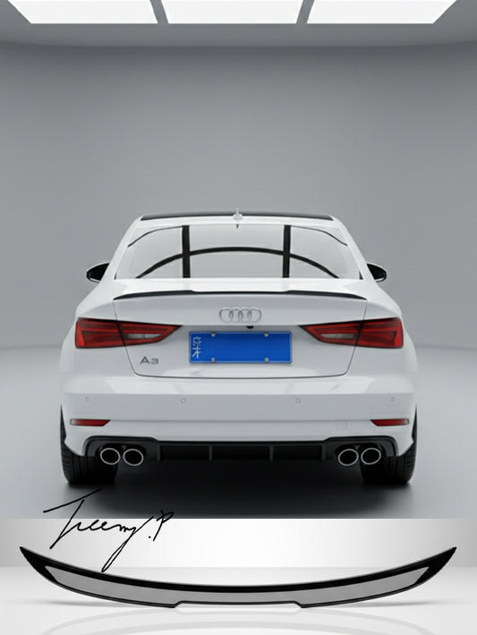 Audi A7 sedan gloss black rear trunk spoiler lip
