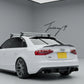 Gloss black M4-style rear boot spoiler lip installed on a 2009-2012 Audi A4 B8