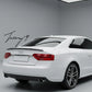 Gloss black M4-style rear boot lip spoiler installed on a 2008-2016 Audi A5 Sportback (8T8 / B8 / B8.5)