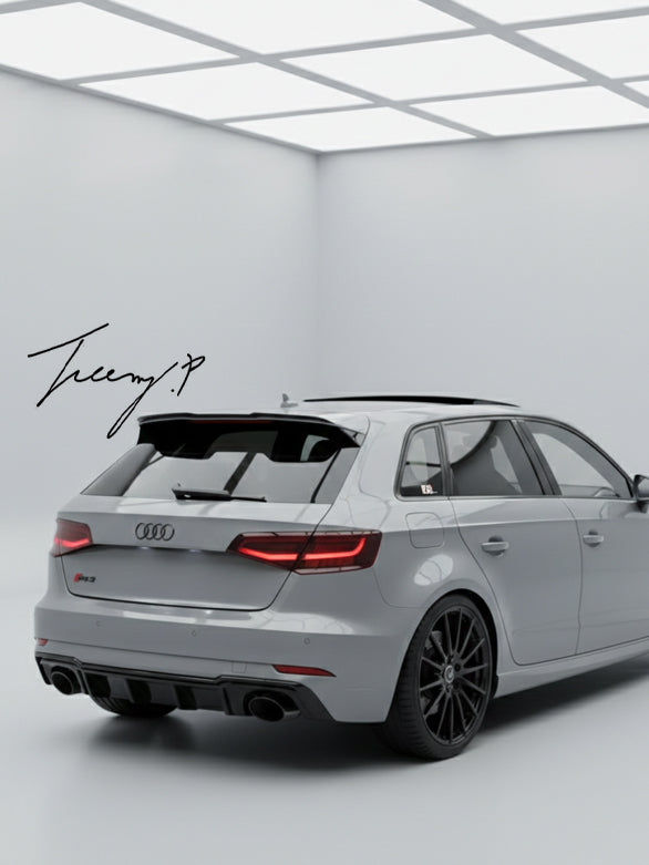 Audi A3 8V hatchback rear roof spoiler splitter
