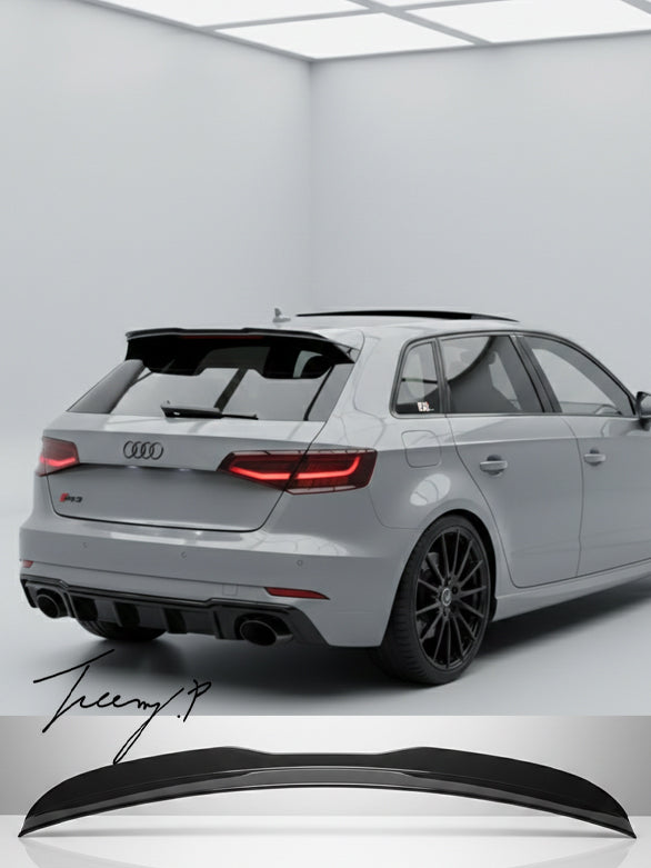 Audi A3 8V hatchback rear roof spoiler splitter
