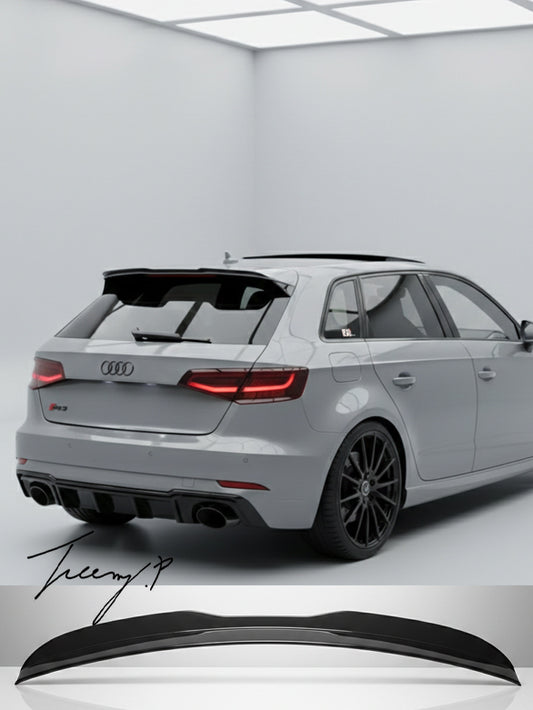 Audi A3 8V hatchback rear roof spoiler splitter
