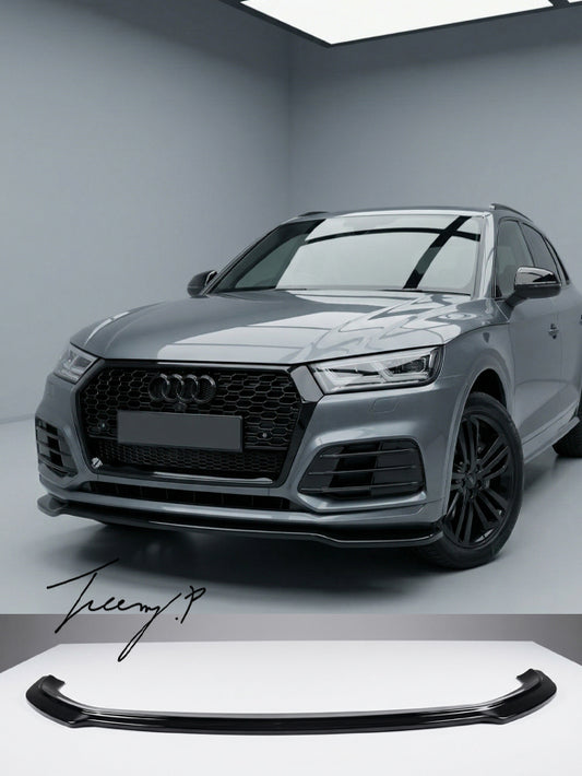 Audi Q5 S Line MK2 2017 to 2020 high gloss black front splitter
