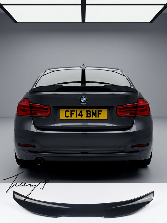 PSM style gloss black rear boot spoiler for BMW 3 Series F30 F80 M Performance 2012 to 2019
