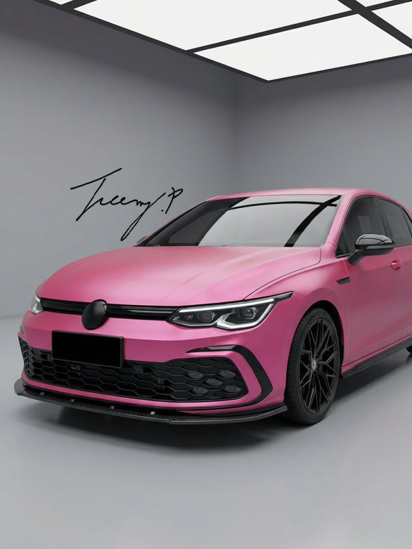 VW Golf MK8 GTI gloss black front lip splitter spoiler aggressive sporty styling
