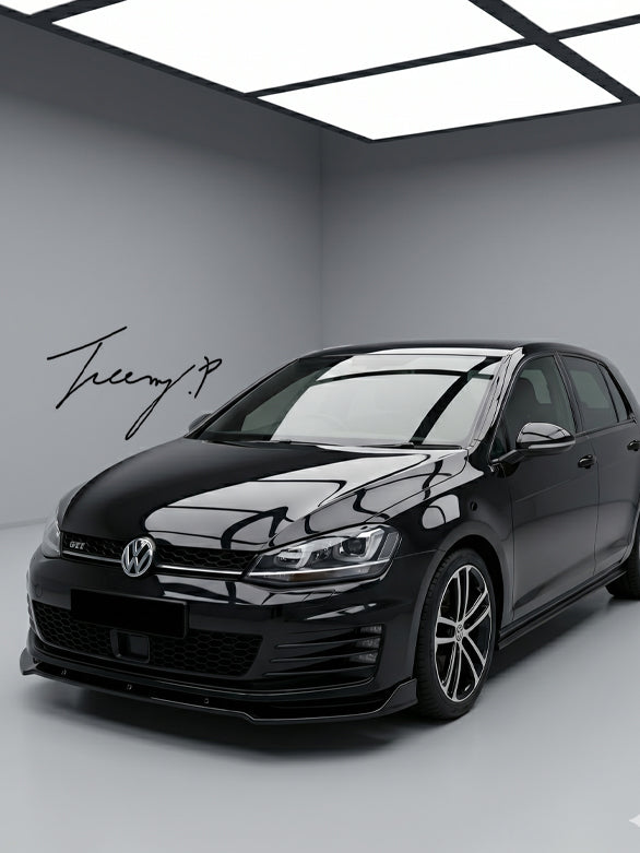 Gloss black side skirt extensions for VW Golf MK7 and MK7.5 R Line 2013 to 2020
