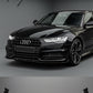 Gloss black front bumper lip spoiler splitter for Audi A6 C7 S-Line (2014–2018).