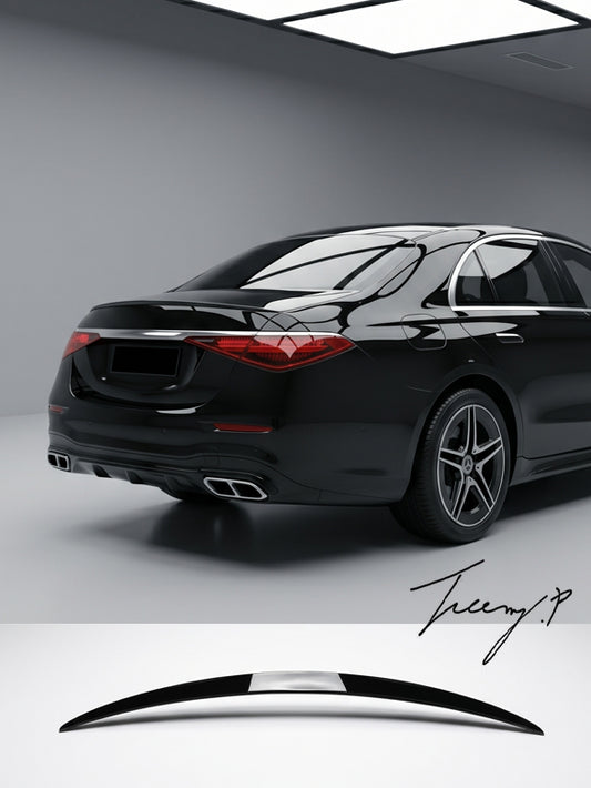 AMG-style gloss black rear spoiler for Mercedes-Benz E-Class W214 (2024+).