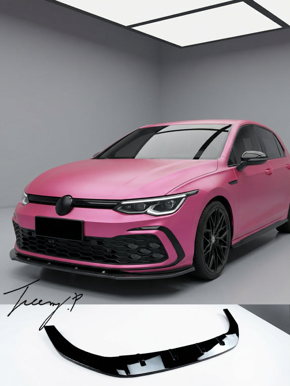 VW Golf MK8 GTI gloss black front lip splitter spoiler aggressive sporty styling
