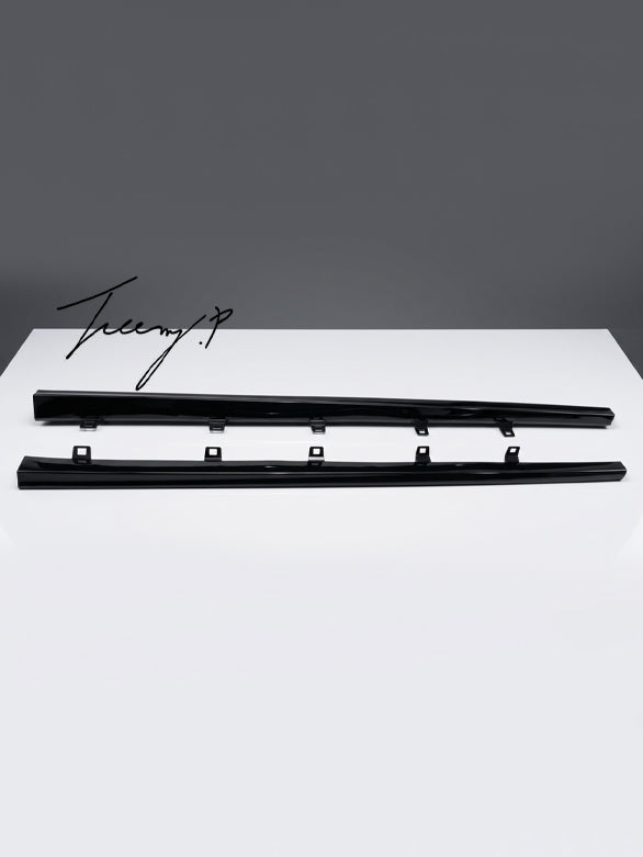 Gloss black side skirt extensions for VW Golf MK7 and MK7.5 R Line 2013 to 2020
