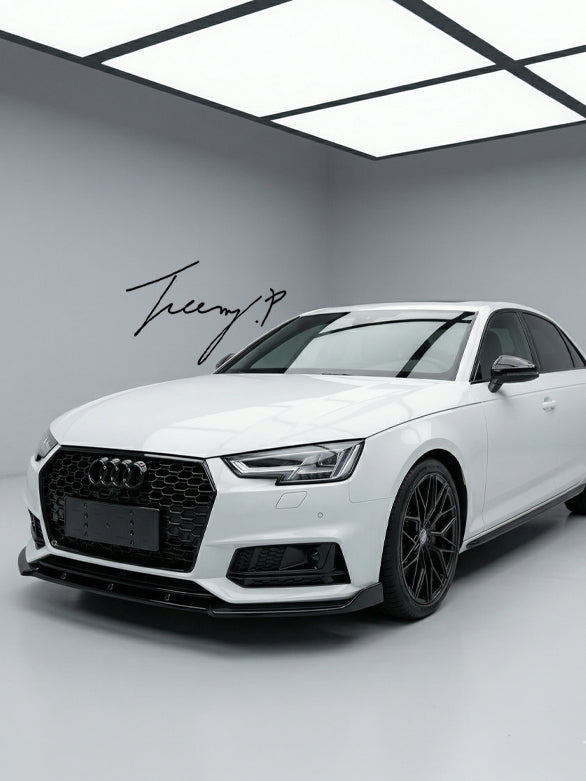 Audi A4 B9 S Line RS style gloss black grille upgrade 2015 to 2019 aggressive honeycomb design
