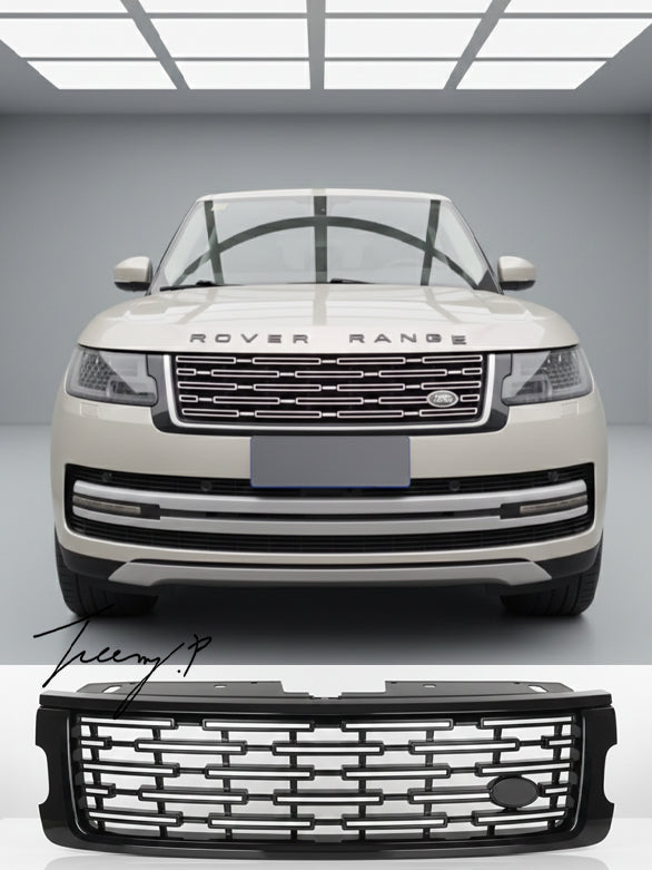 Gloss black 2023 style front grille for Range Rover Vogue L405 facelift 2018 to 2022
