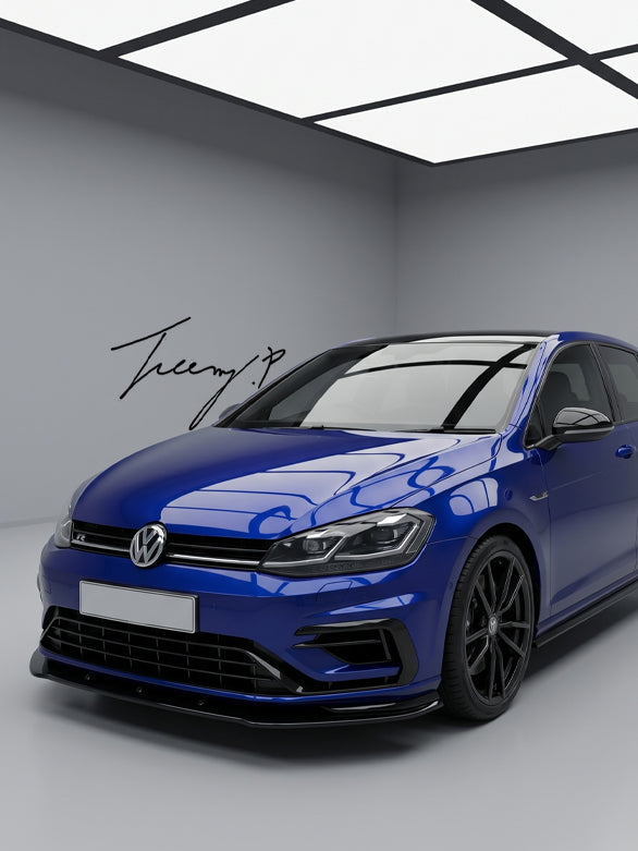 Gloss black front lip splitter for VW Golf MK7 R Line
