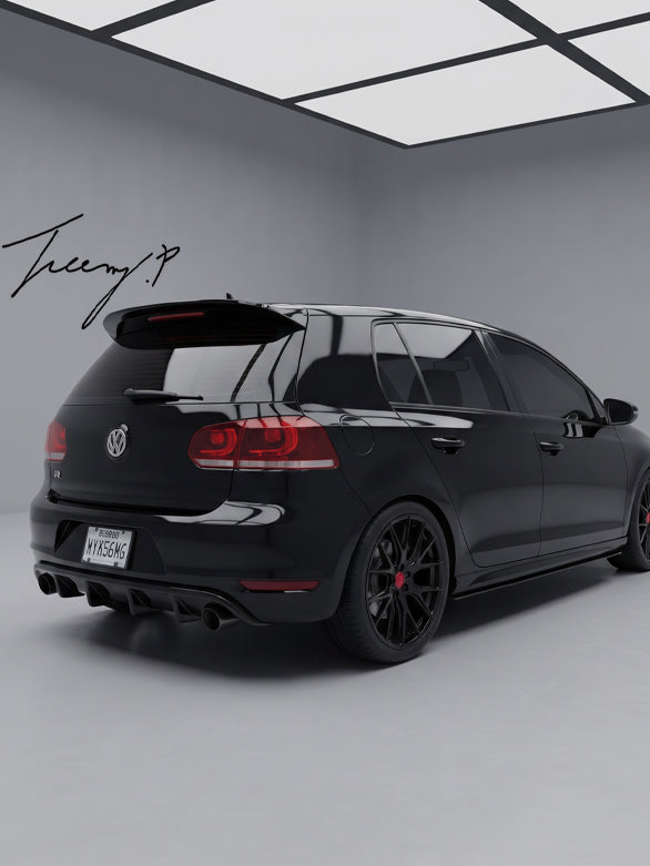 Volkswagen Golf Mk6 2008-2013 rear gloss black GTI R20 style roof spoiler wing