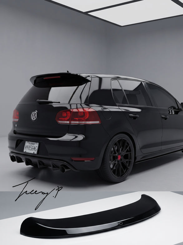 Volkswagen Golf Mk6 2008-2013 rear gloss black GTI R20 style roof spoiler wing