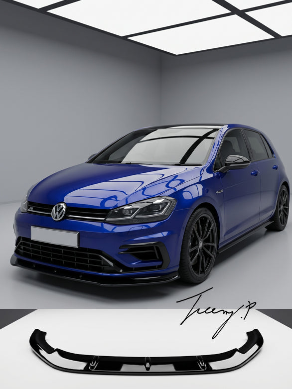 Gloss black front lip splitter for VW Golf MK7 R Line
