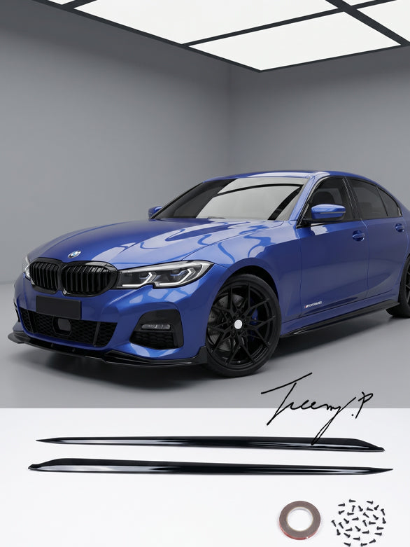 BMW 3 Series G20 M Performance gloss black side skirt lip blade extensions sleek sporty upgrade