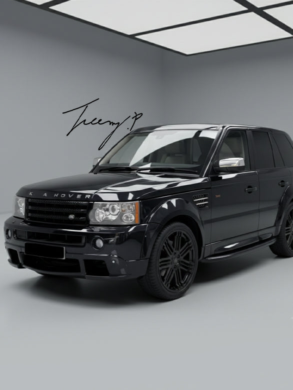 All-black side step running boards installed on a 2005-2013 Range Rover Sport (L320)