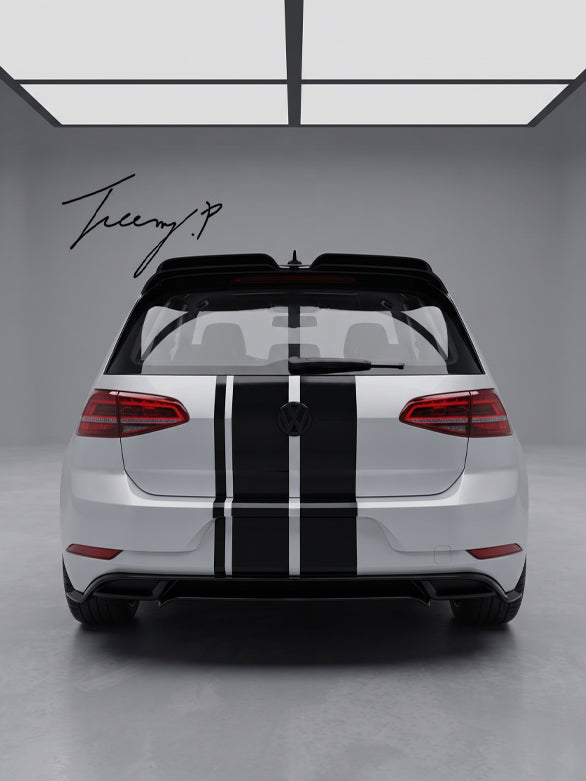 Volkswagen Golf Mk7 Mk7.5 2013-2020 rear gloss black OT Style spoiler extensions