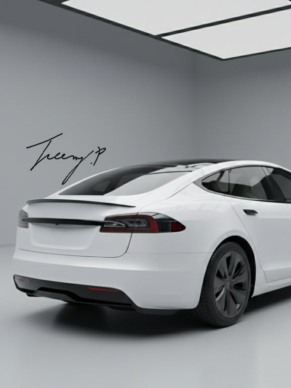 Gloss black rear trunk boot lip spoiler wing for Tesla Model S sedan 2012 to 2023
