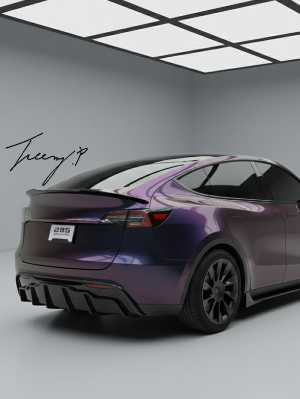 Blade style gloss black rear boot trunk lip spoiler wings for Tesla Model Y 2021 and newer
