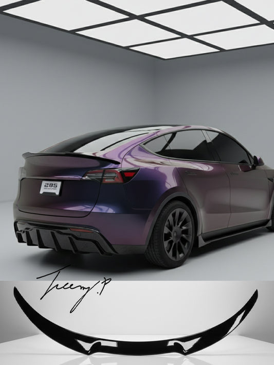Blade style gloss black rear boot trunk lip spoiler wings for Tesla Model Y 2021 and newer
