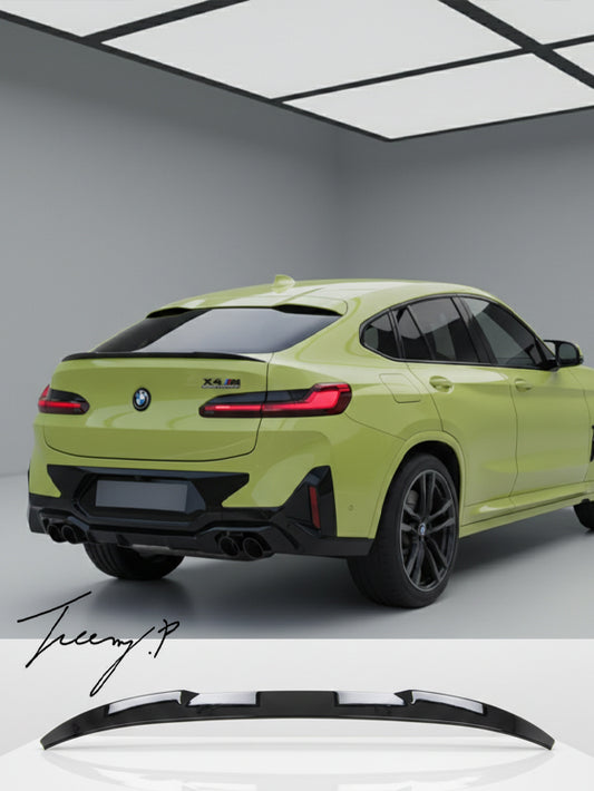 Gloss black rear boot trunk lip spoiler for BMW X4 G02 2018 and newer
