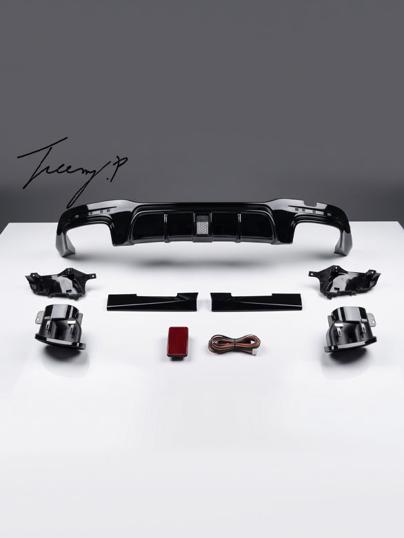 W222 Rear Diffuser MERCEDES S-CLASS W222 FACELIFT 2017 - 2020 S63 B STYLE AMG REAR DIFFUS ...