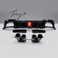 BMW 3 Series G20 G21 M Sport gloss black rear diffuser with light aggressive sporty styling
