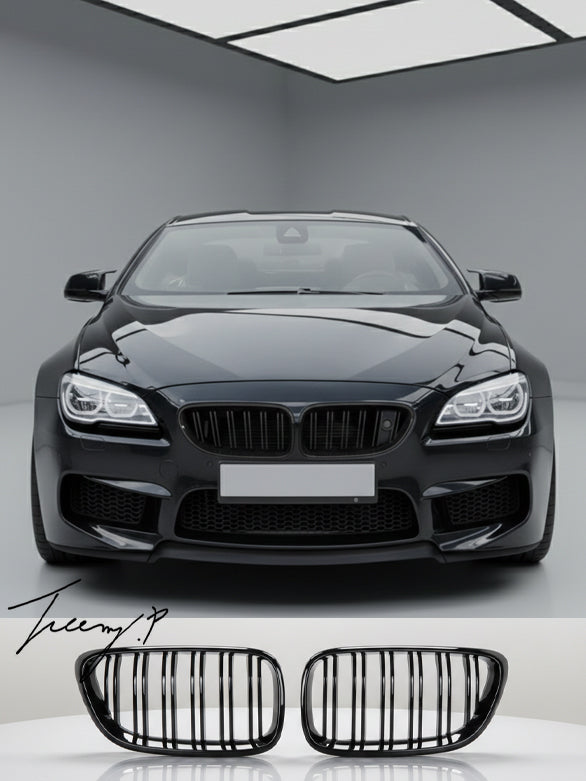 BMW 6 Series F06 F12 F13 gloss black dual kidney grille
