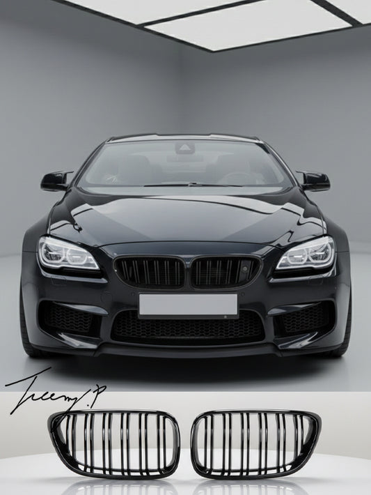 BMW 6 Series F06 F12 F13 gloss black dual kidney grille

