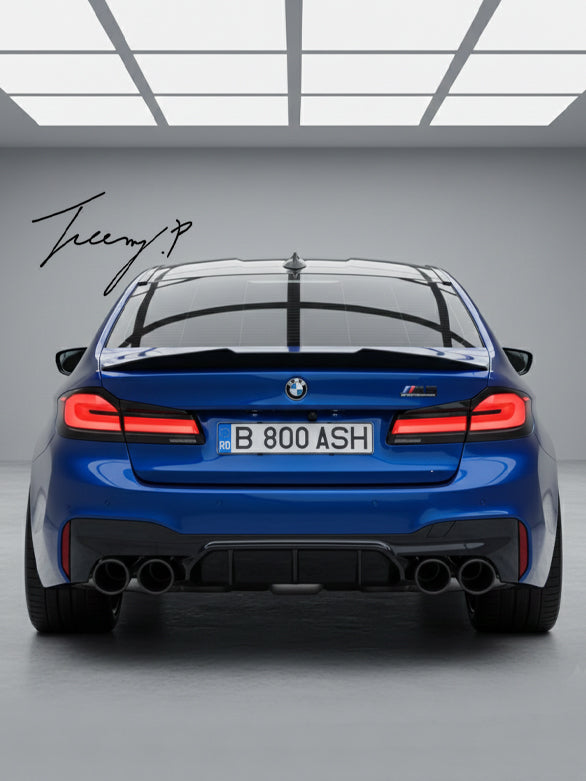 BMW 5 Series G30 PSM style high kick ducktail rear boot spoiler

