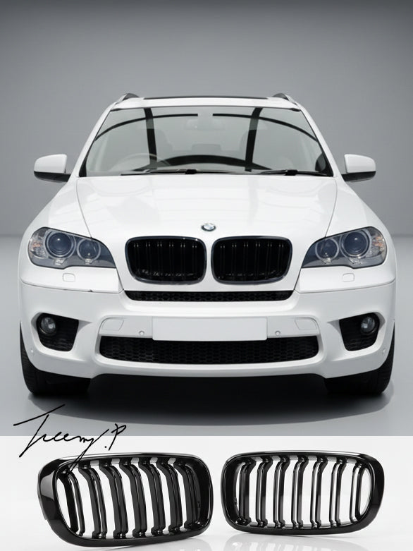 BMW X5 E70 X6 E71 gloss black double slat kidney grille
