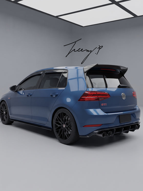 Volkswagen Golf Mk7 Mk7.5 2013-2020 rear carbon fibre look OS Style roof spoiler