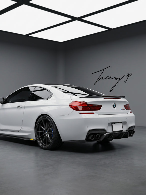 Gloss black M4 style rear boot spoiler for BMW 6 Series F13 Coupe
