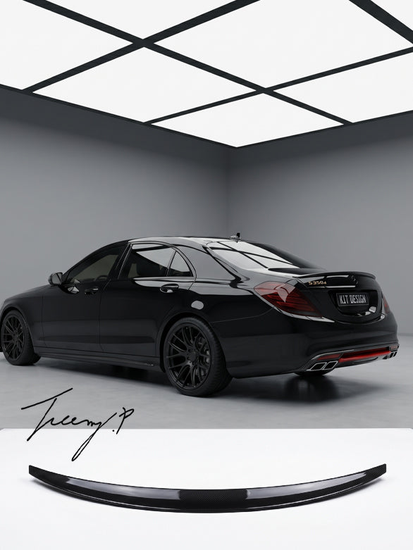 Gloss black AMG style rear boot trunk spoiler for Mercedes S Class W222 2014 to 2020
