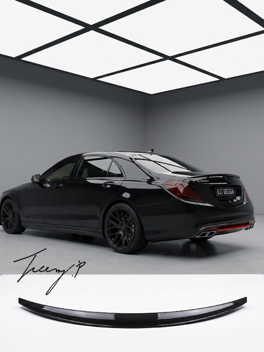 Gloss black AMG style rear boot trunk spoiler for Mercedes S Class W222 2014 to 2020
