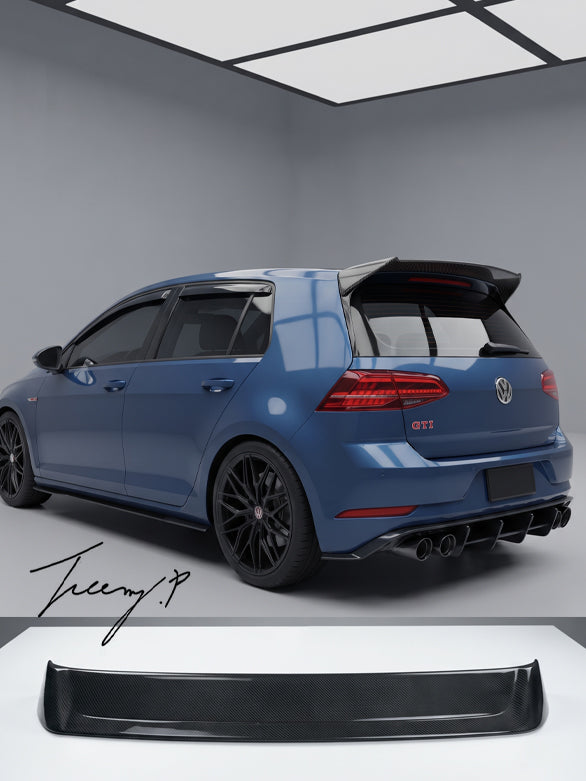 Volkswagen Golf Mk7 Mk7.5 2013-2020 rear carbon fibre look OS Style roof spoiler