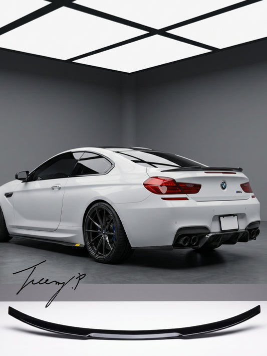 Gloss black M4 style rear boot spoiler for BMW 6 Series F13 Coupe
