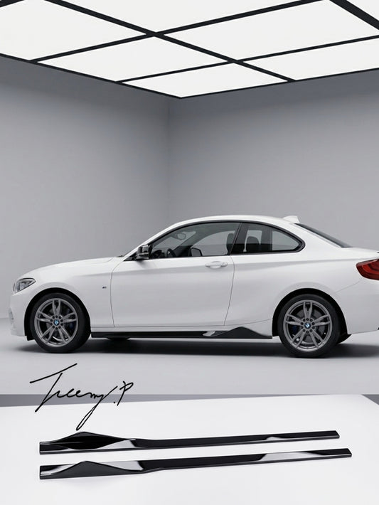BMW 2 Series F22 M2 F87 MTC style gloss black side skirts sporty aggressive side upgrade
