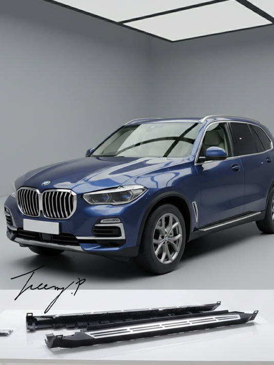 BMW X5 G05 black aluminium OEM style side steps
