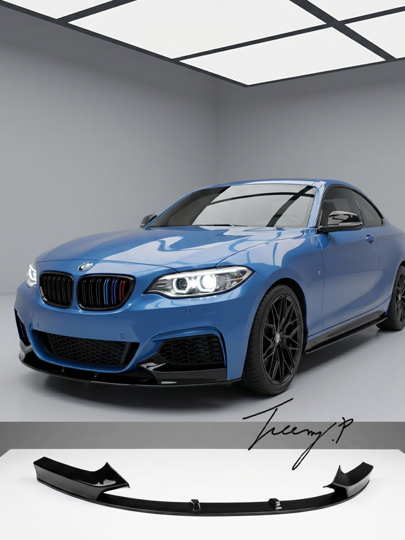BMW 2 Series F22 F23 M Sport gloss black front splitter spoiler 2013 to 2021
