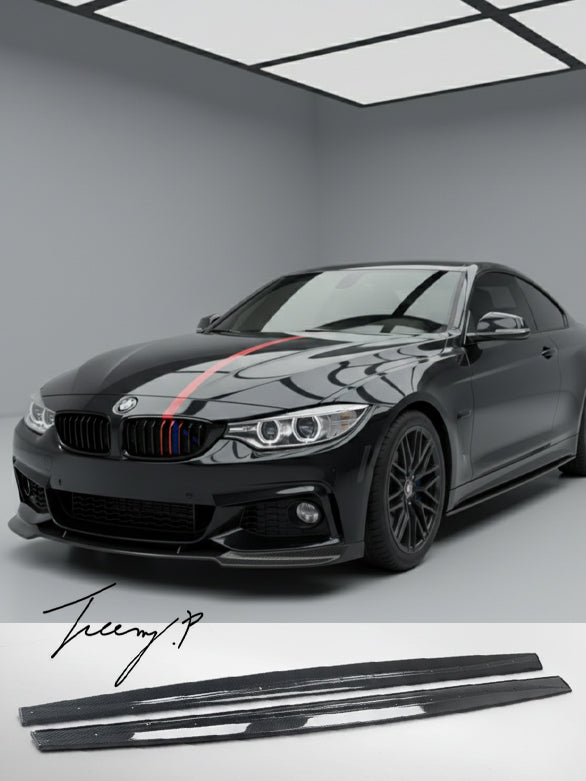 BMW 4 Series F32 F33 F36 M Sport carbon look side skirt extensions
