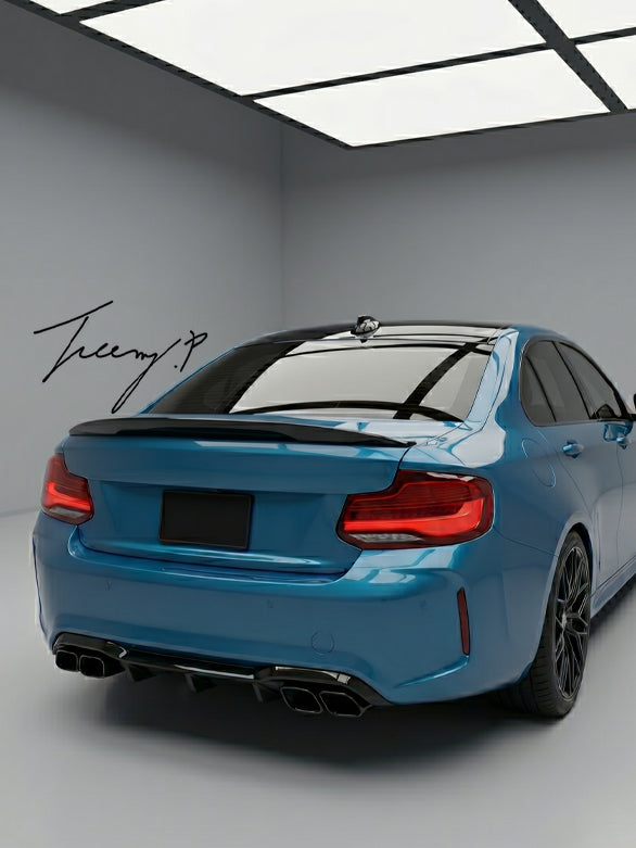 BMW 2 Series F22 F23 gloss black M Performance rear trunk spoiler lip
