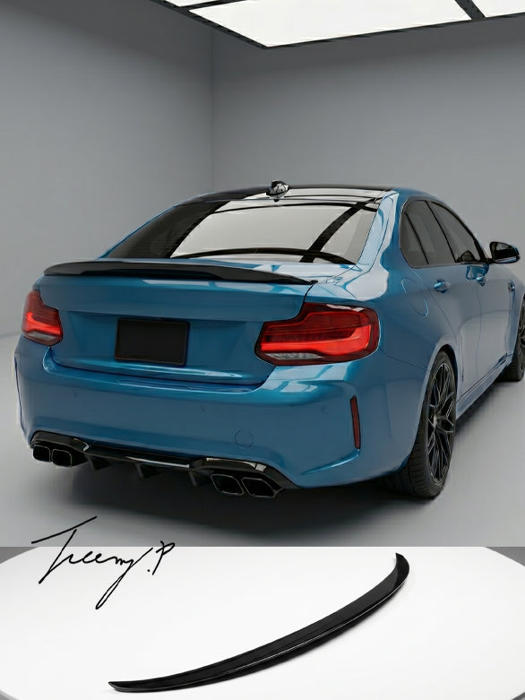BMW 2 Series F22 F23 gloss black M Performance rear trunk spoiler lip
